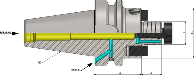 BT40 Hydraulic Expansion Face Mill Holder (HC- FMH-K AD/AV)